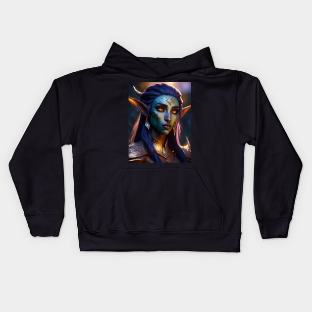 Night Elf Kids Hoodie by Tazz